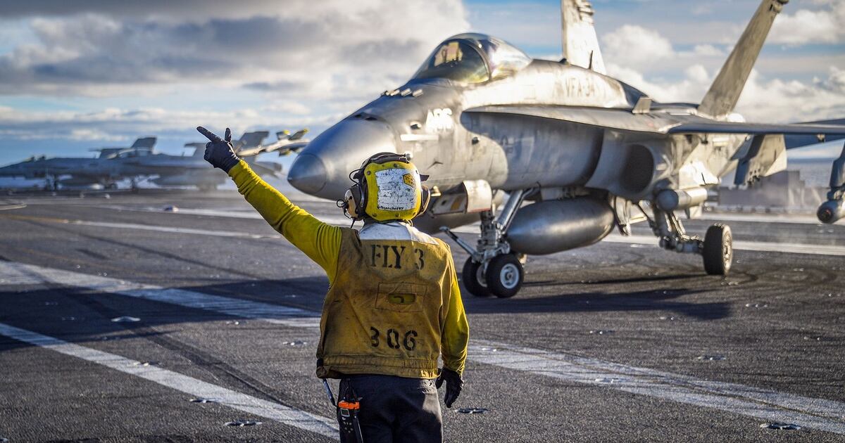 Navy S F A 18 Legacy Hornet Completes Its Sundown Cruise