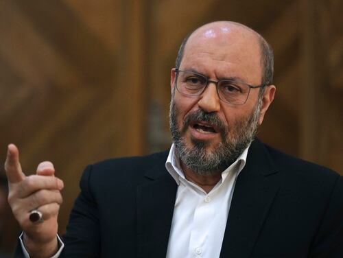 Gen. Hossein Dehghan, a military adviser to Iran's Supreme Leader Ayatollah Ali Khamenei, speaks during an interview with The Associated Press, in Tehran, Iran, Wednesday, Nov. 18, 2020. (Vahid Salemi/AP)