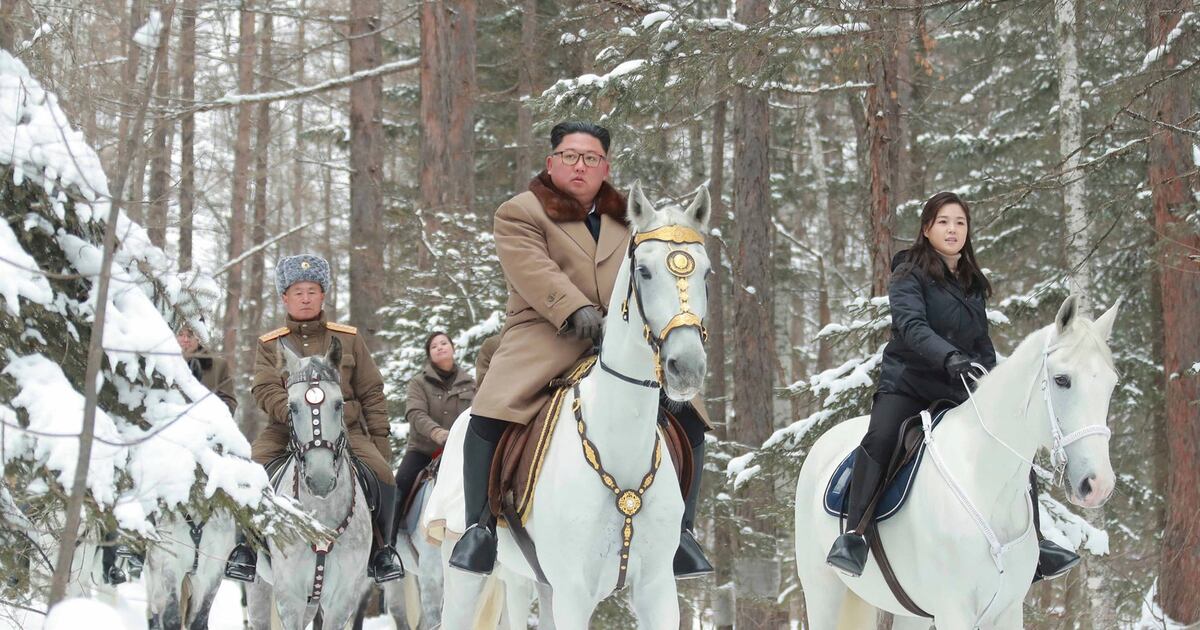 Kim Jong Un Again Rides Horse Up Sacred Peak As North Korea Raps Trump