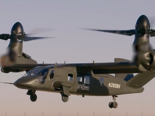 Bell Helicopter’s V-280 Valor tilt-rotor aircraft has a combat range of 500-800 nautical miles, a speed of 280 knots (true airspeed) and capable of a load of more than 12,0000 pounds. (Bell)