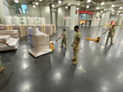 New York Army National Guard Soldiers set up a field hospital. (U.S. Air National Guard photo by Senior Airman Sean Madden)