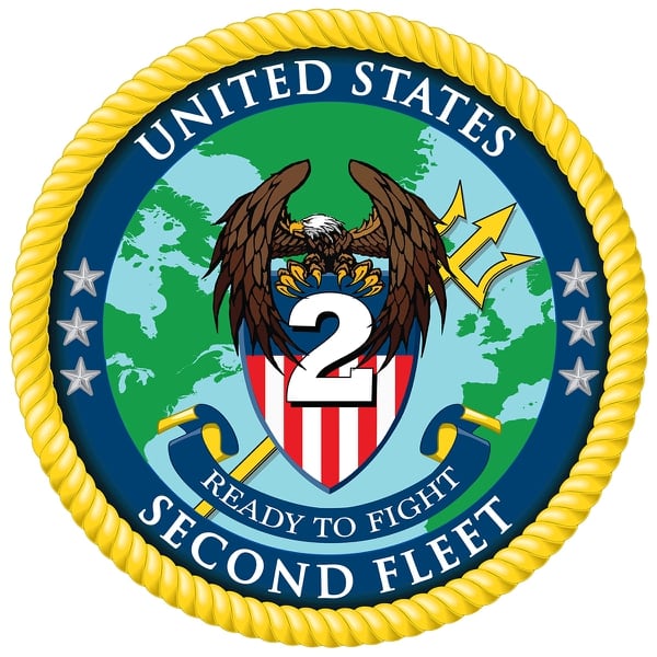 The official crest for the re-established U.S. 2nd Fleet (Navy)