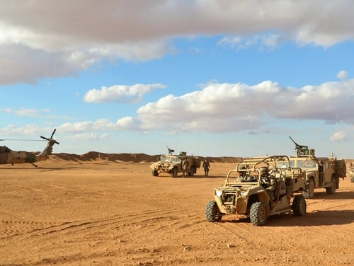 U.S. Army Special Forces soldiers secure a landing zone near Al Tanf in southern Syria. The garrison there, at the border of Iraq, is one of many dotting Syria that presents a challenge for the U.S. presence in the country. (Army)