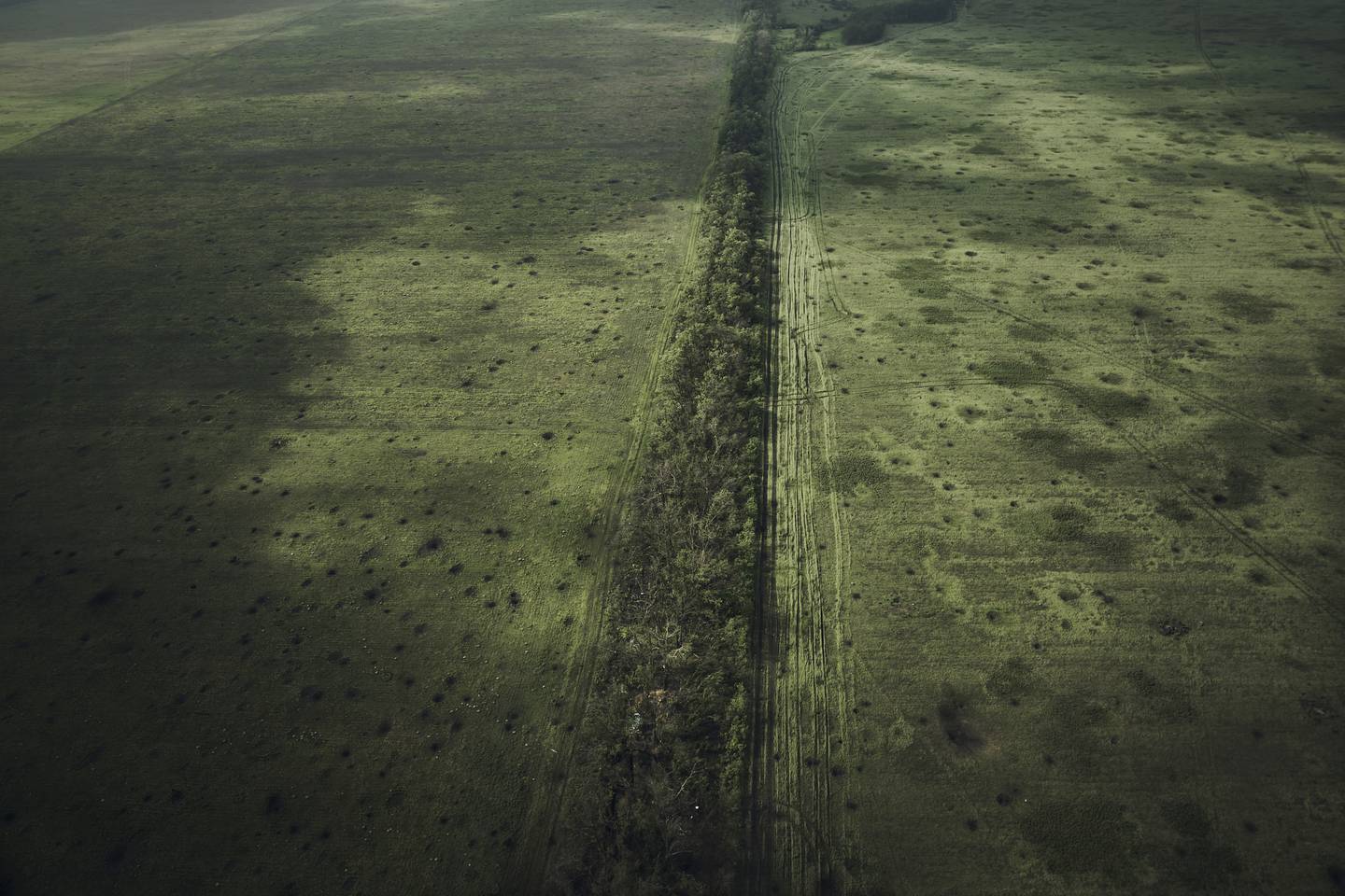 An aerial view of a battle field near Bakhmut in the Donetsk region, Ukraine, Saturday, May 27, 2023.